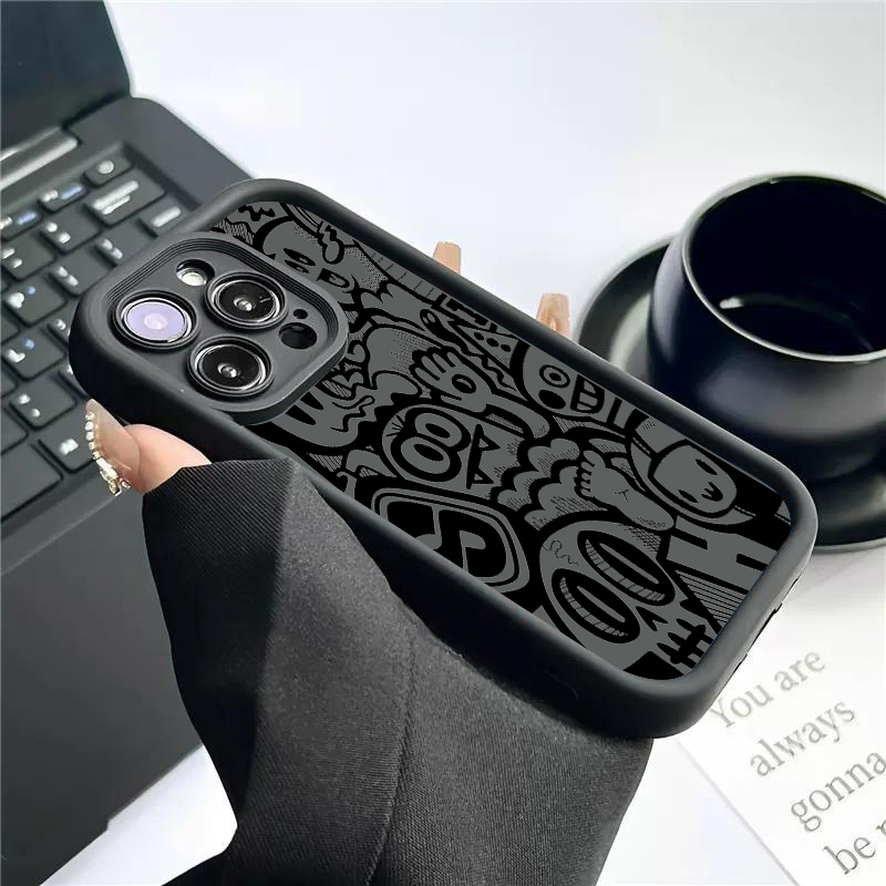 Black Graffiti Phone Case For  - Phone Cases Xr Iphone 评论和价格