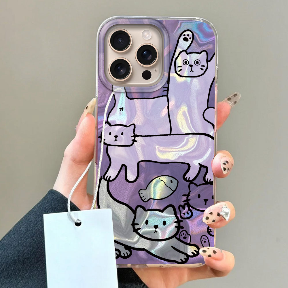 Purple Line Cat Fish Water Tex - Phone Cases Xr Iphone 评论和价格