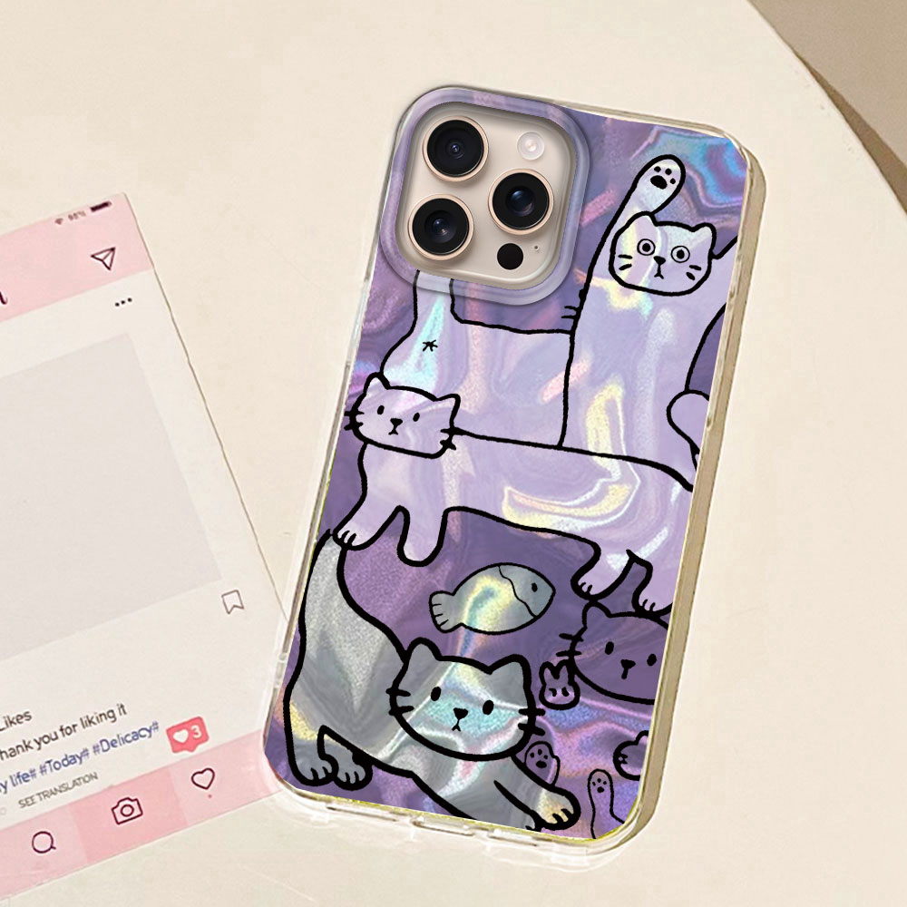 Purple Line Cat Fish Water Tex - Phone Cases Xr Iphone 评论和价格